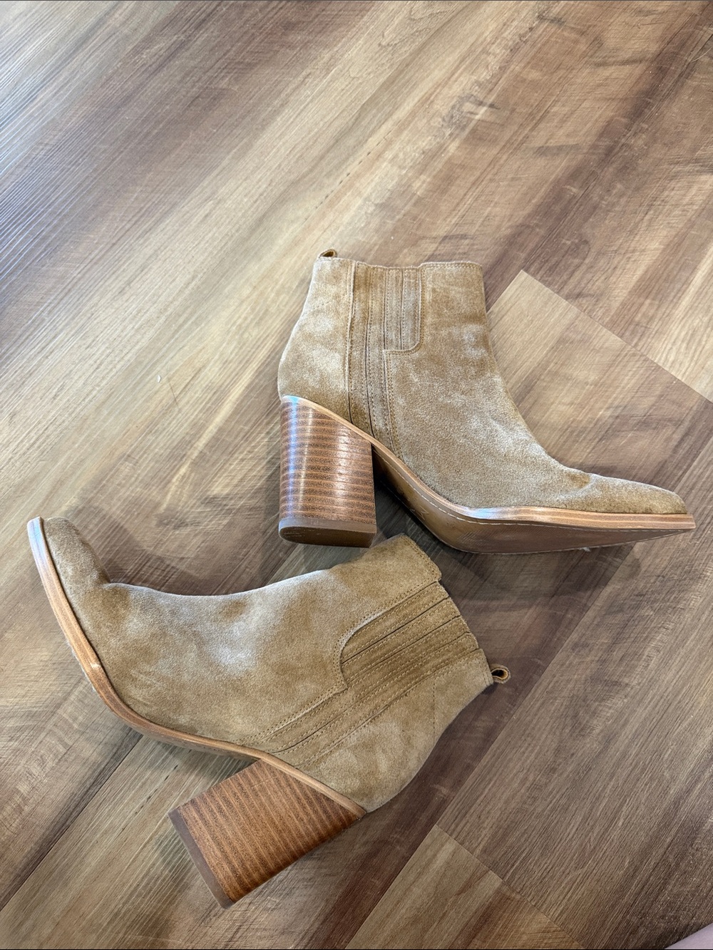 Marc Fisher Tan Suede Booties